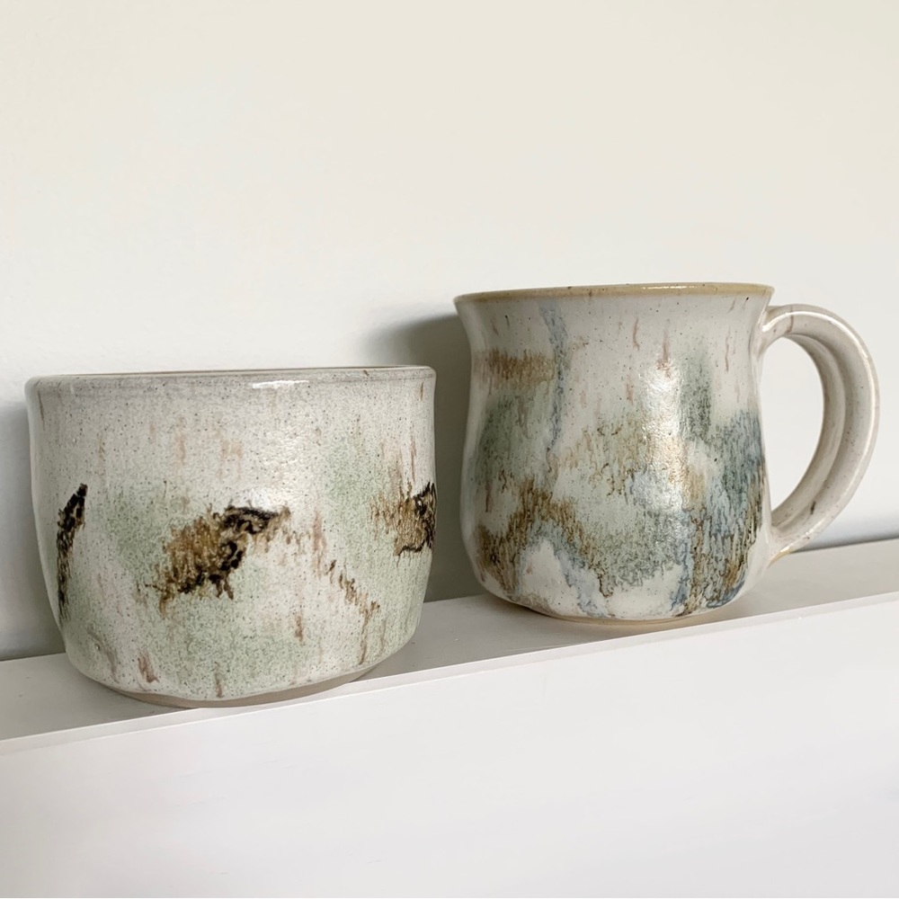 Unique Handmade Set of Two Ceramic Mugs